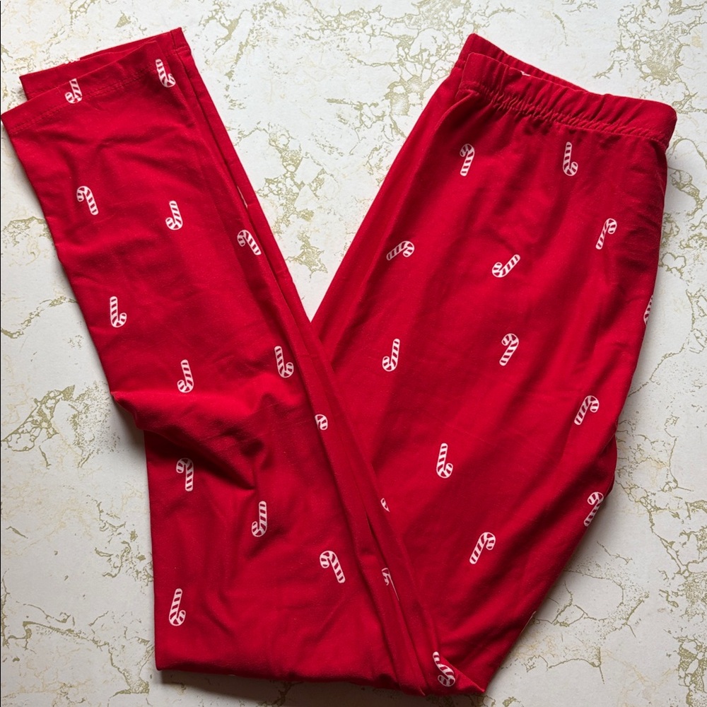 Kids Christmas Leggings with Candycanes